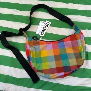 BAGGU medium crescent madras UO exclusive